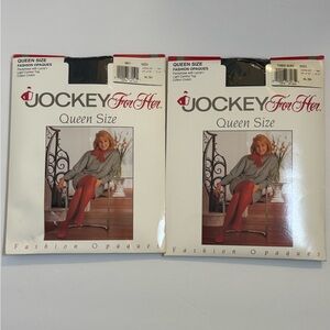 Jockey For Her Pantyhose Opaque Control Top Queen Navy &‎ Black LOT